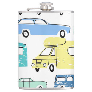 Cartoon Transport: City Kids' Fun. Hip Flask