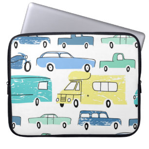 Cartoon Transport: City Kids' Fun. Laptop Sleeve