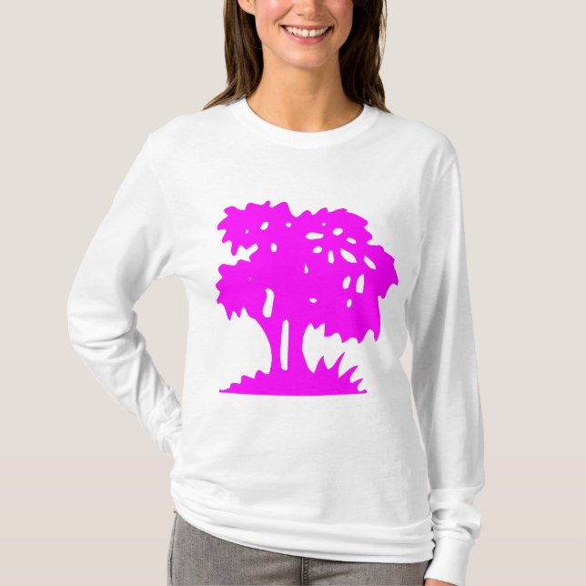 Cartoon Tree - magenta T-Shirt (Front)
