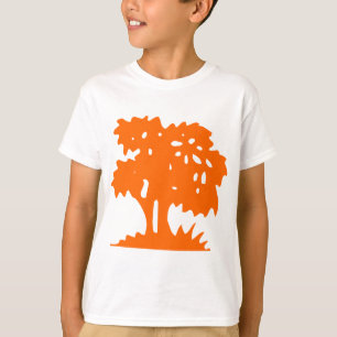 Cartoon Tree - Orange T-Shirt