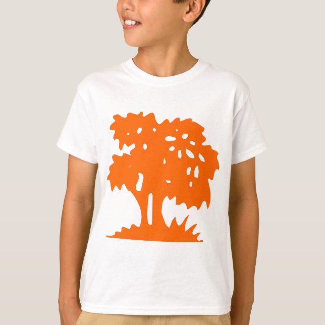 Cartoon Tree - Orange T-Shirt (Front)