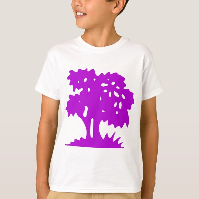 Cartoon Tree - Purple T-Shirt (Front)