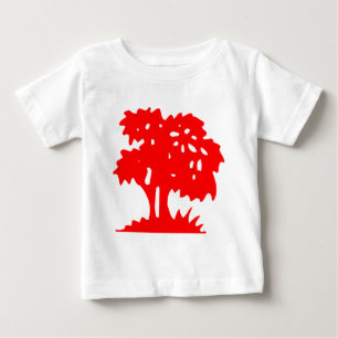 Cartoon Tree - Red Baby T-Shirt