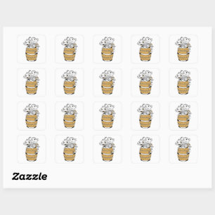 Cartoon tribal monkey square sticker