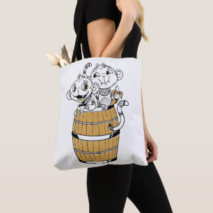 Cartoon tribal monkey Tote Bag
