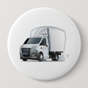 Cartoon truck 10 cm round badge