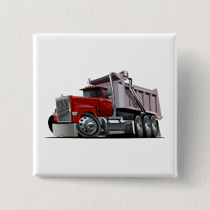 Cartoon truck 15 cm square badge