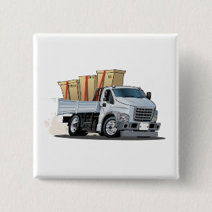 Cartoon truck 15 cm square badge