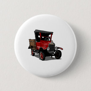 Cartoon truck 6 cm round badge