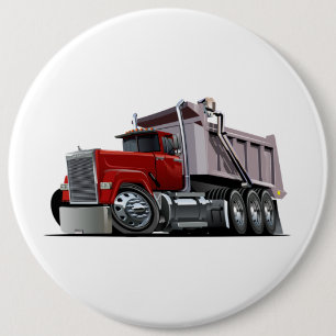 Cartoon truck 6 cm round badge