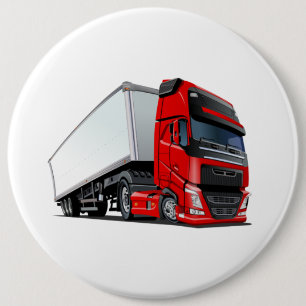 Cartoon truck 6 cm round badge