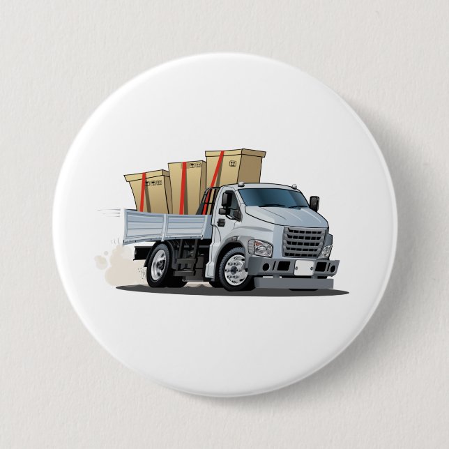 Cartoon truck 7.5 cm round badge (Front)
