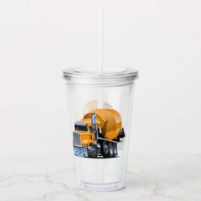 Cartoon truck acrylic tumbler (Front)