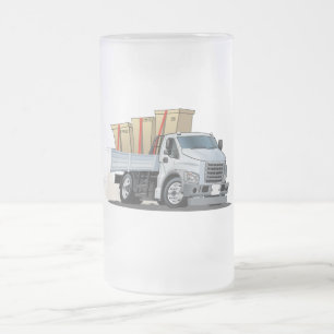 Cartoon truck frosted glass beer mug