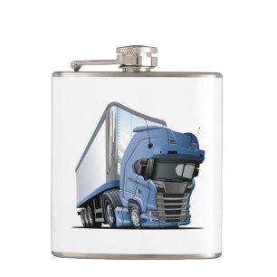 Cartoon truck hip flask