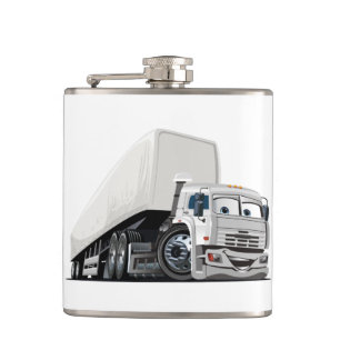 Cartoon truck hip flask
