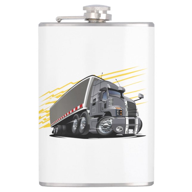 Cartoon truck hip flask (Front)