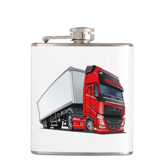 Cartoon truck hip flask (Front)