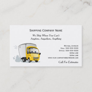 Cartoon Truck in Motion Shipping Moving Company Business Card
