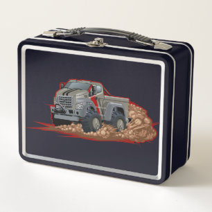 Cartoon truck metal lunch box