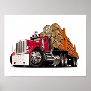 Cartoon truck poster