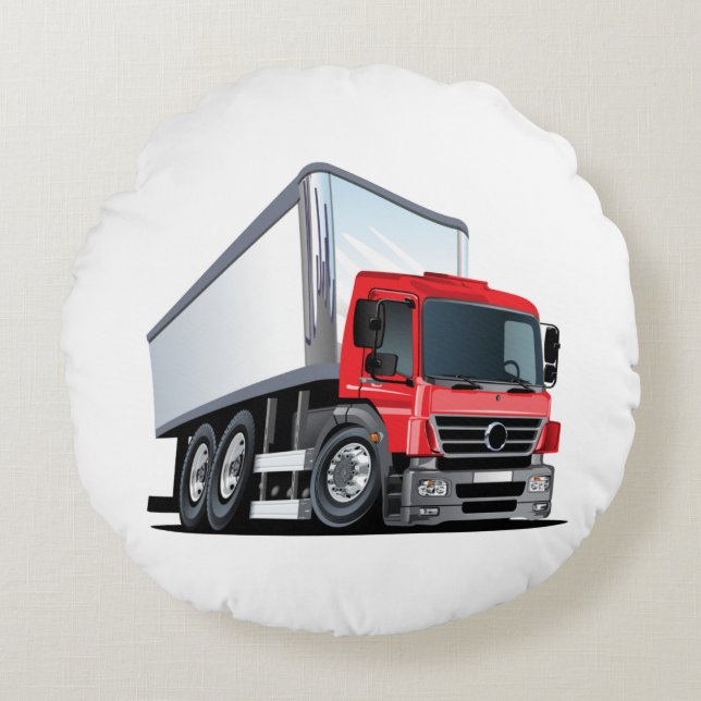 Cartoon truck round cushion (Front)