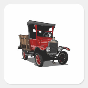 Cartoon truck square sticker