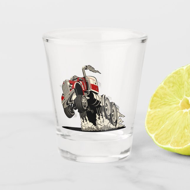 cartoon truxk shot glass (Front)