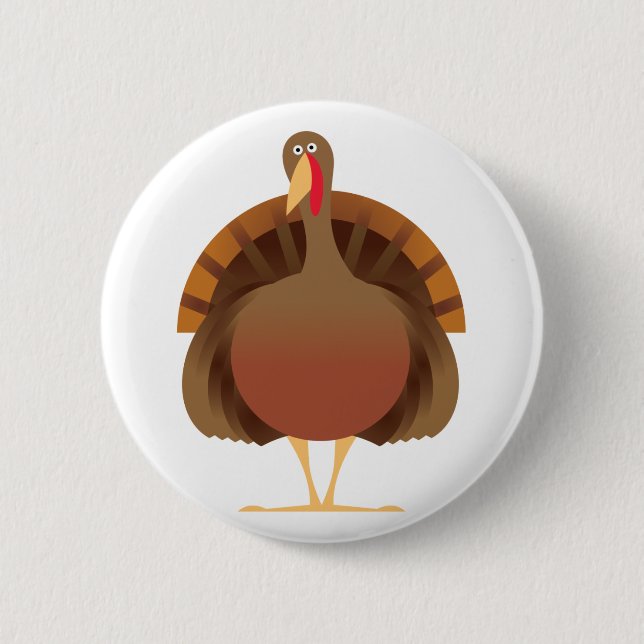 Cartoon Turkey 6 Cm Round Badge (Front)