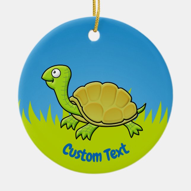 Cartoon Turtle Ceramic Ornament (Front)
