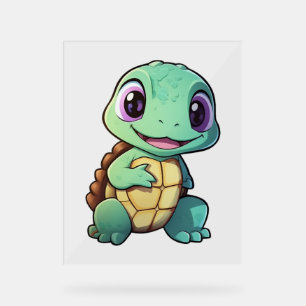 Cartoon turtle illustration        acrylic sign
