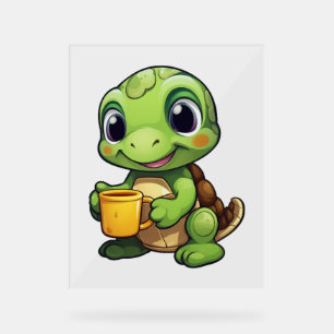 Cartoon turtle illustration               acrylic sign