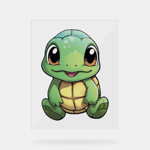 Cartoon turtle illustration           acrylic sign