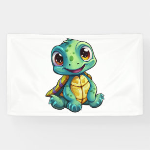 Cartoon turtle illustration banner