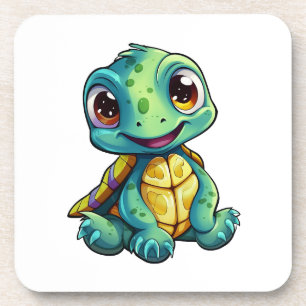 Cartoon turtle illustration coaster
