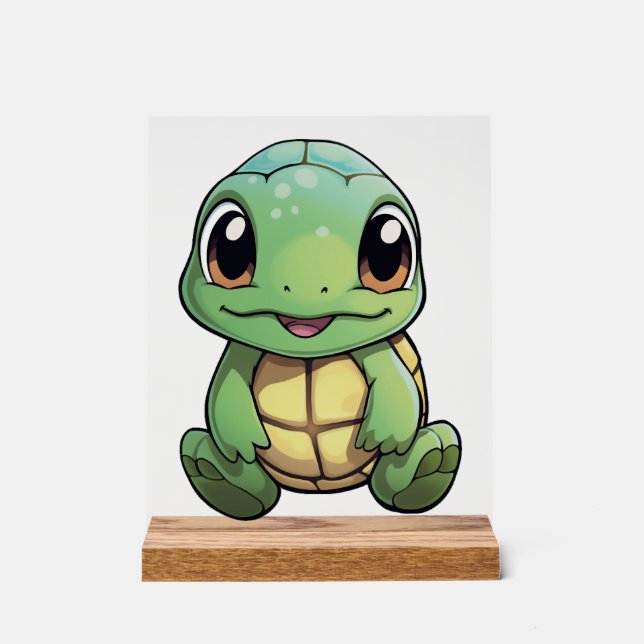 Cartoon turtle illustration Copy Copy Copy Copy Co Acrylic Sign (Front)