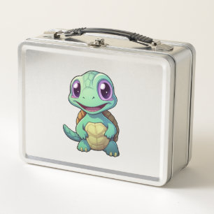 Cartoon turtle illustration Copy Copy Copy Copy Co Metal Lunch Box