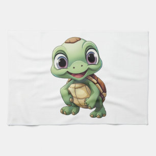 Cartoon turtle illustration Copy Tea Towel
