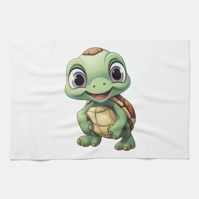 Cartoon turtle illustration Copy Tea Towel (Horizontal)