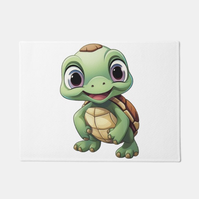 Cartoon turtle illustration doormat (Front)