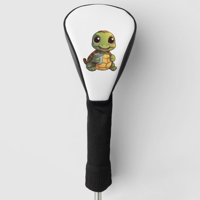 Cartoon turtle illustration                golf head cover (Front)
