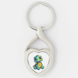 Cartoon turtle illustration key ring