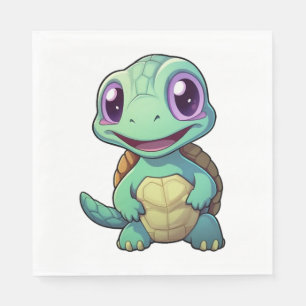 Cartoon turtle illustration napkin