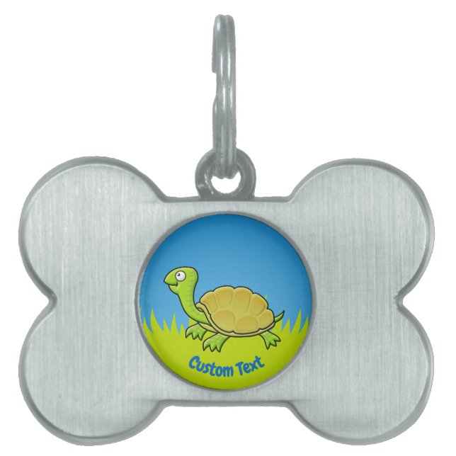 Cartoon Turtle Pet Name Tag (Front)