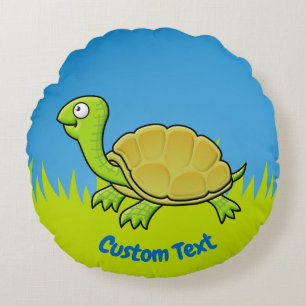 Cartoon Turtle Round Pillow