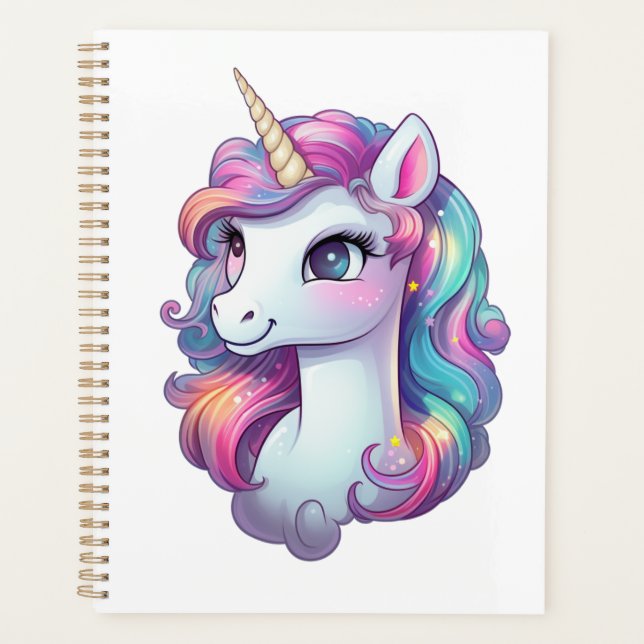 Cartoon unicorn illustration planner (Front)