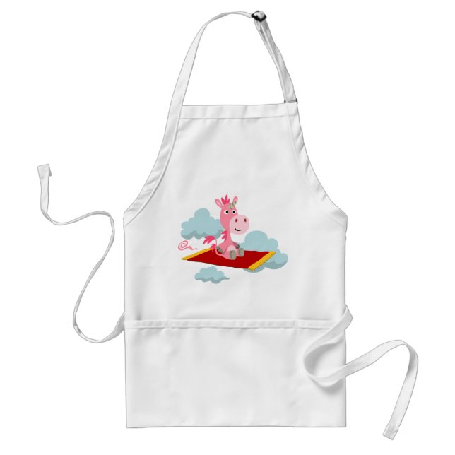 Cartoon Unicorn's Magic Carpet Ride Apron (Front)