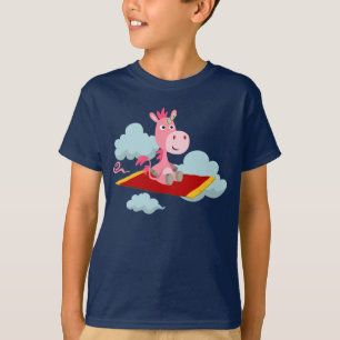 Cartoon Unicorn's Magic Carpet Ride Kids T-Shirt