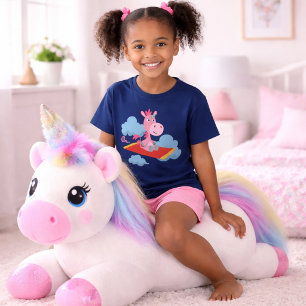 Cartoon Unicorn's Magic Carpet Ride Kids T-Shirt