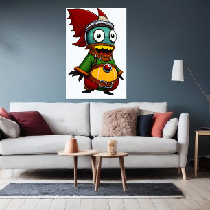 Cartoon  unique creature alien   AI Art Poster